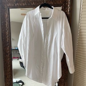 Oversized white button down